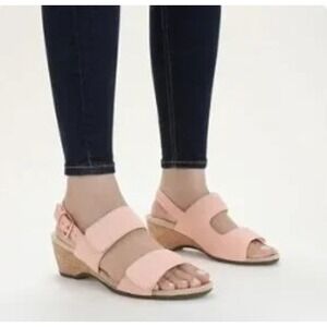Vionic Marian Blush Pink Wedge Sandals Women 8 Coastal Grandmother Orthotic Arch